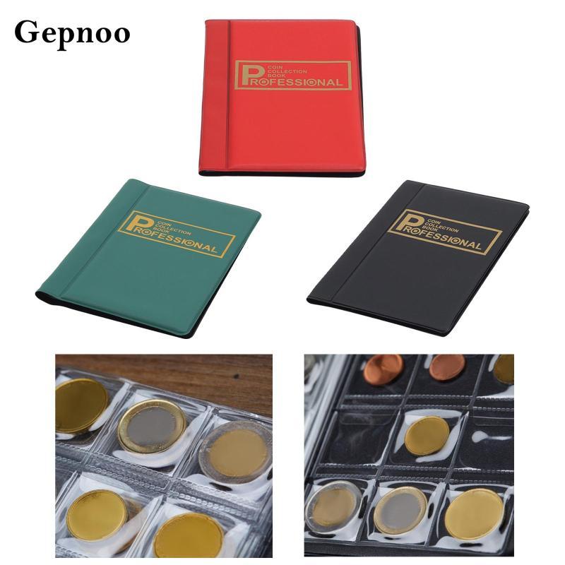 [Gepnoo] อัลบั้มเหรียญ Book Portable Organizer Collector PVC ทนทานผู้ถือ 120 กระเป๋าอุปกรณ์เสริมป้องกันเหมาะสําหรับเหรียญสะสม Trading Home
