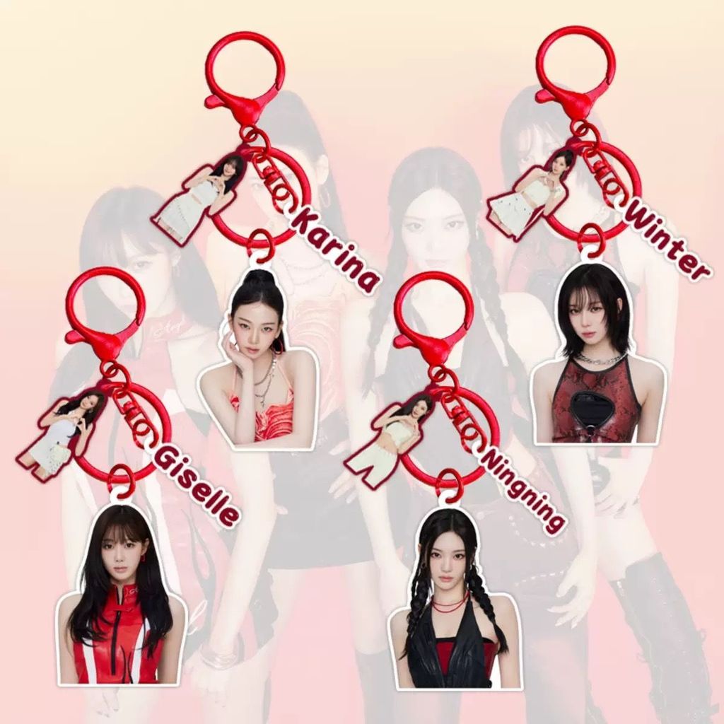 AESPA พวงกุญแจ Kpop พวงกุญแจ Karina Giselle จี้น่ารักกระเป๋า Charm key扣
