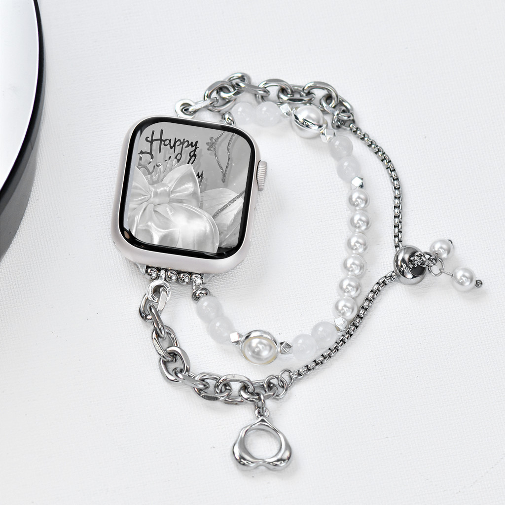 สายมุกสําหรับ Honor Choice 2i สายนาฬิกาสุภาพสตรีเครื่องประดับสายรัดข้อมือสําหรับ Honor Watch Choice 2i อุปกรณ์เสริม