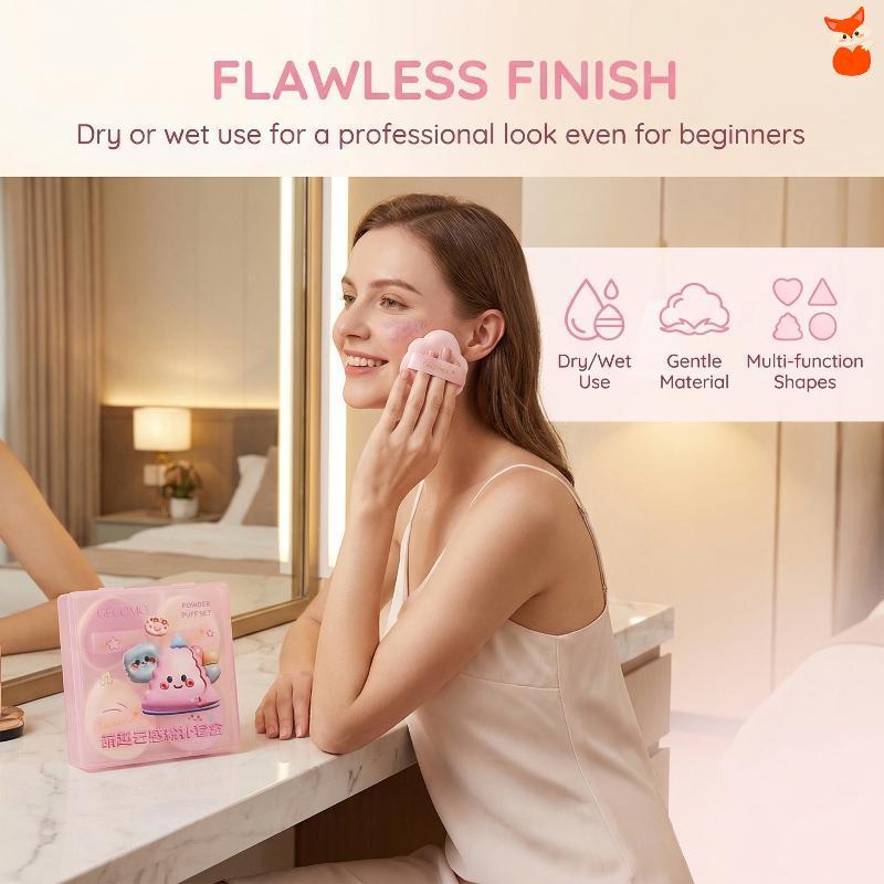 [AD] คอนซีลเลอร์ Floing Makeup Puff Set 5 ชิ้น Cloudy Finish Sponge Beauty Finger Tool สําหรับแอปพลิ