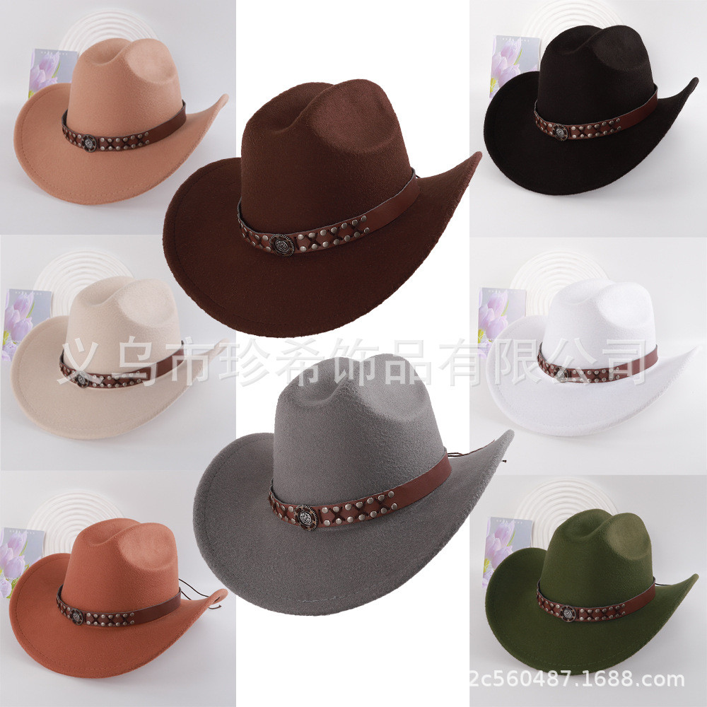 Cowboy hat, bohemian style hat, fashionable clothing accessory, cowboy hat