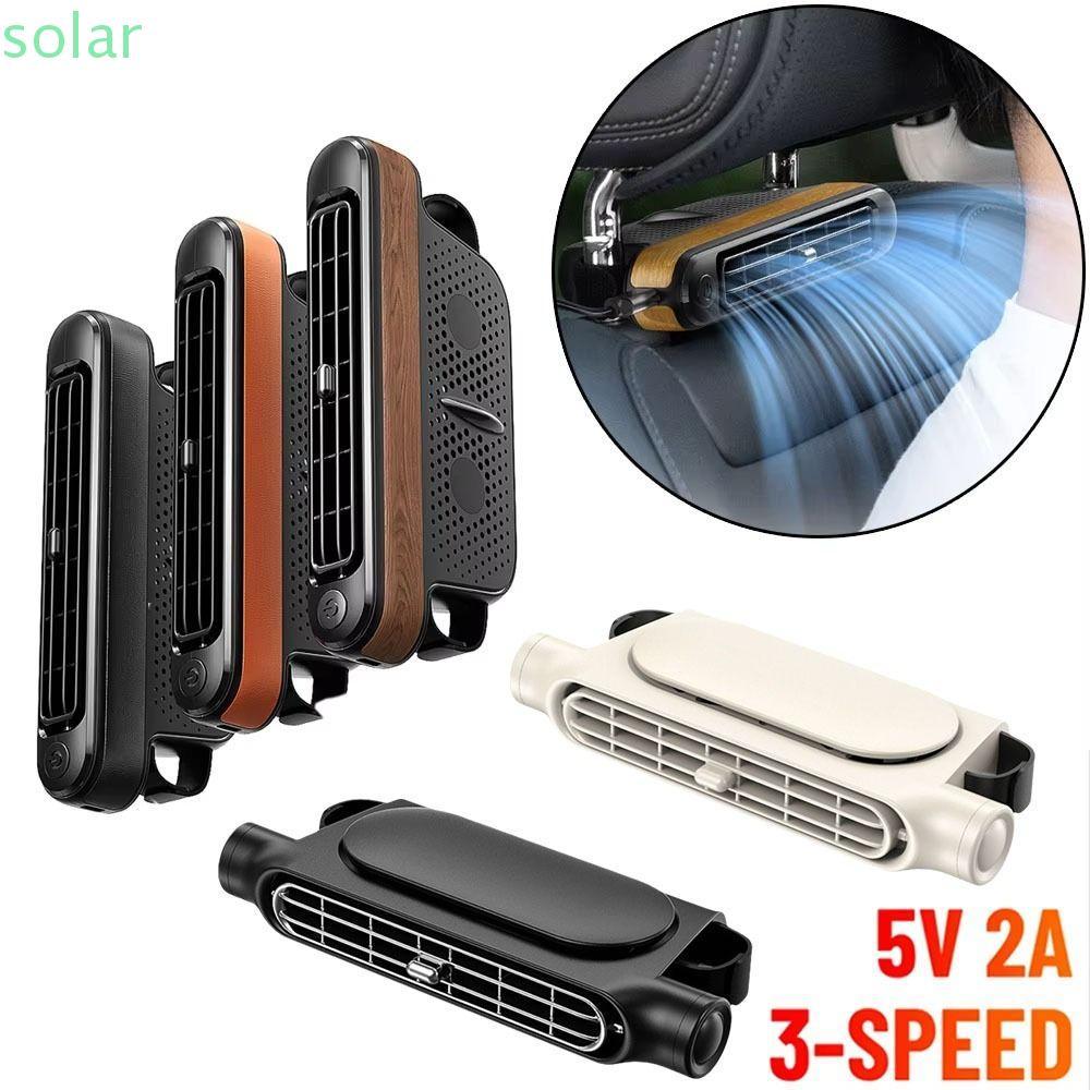 SOLARBUR พัดลมภายในรถ, Air Cooling Silent Car Headrest Cooling Fan, อุปกรณ์เสริมในรถยนต์ USB ขับเคลื่อนประหยัดพื้นที่ 3 ความเร็วปรับ USB Car Fan ที่นั่งด้านหน้า