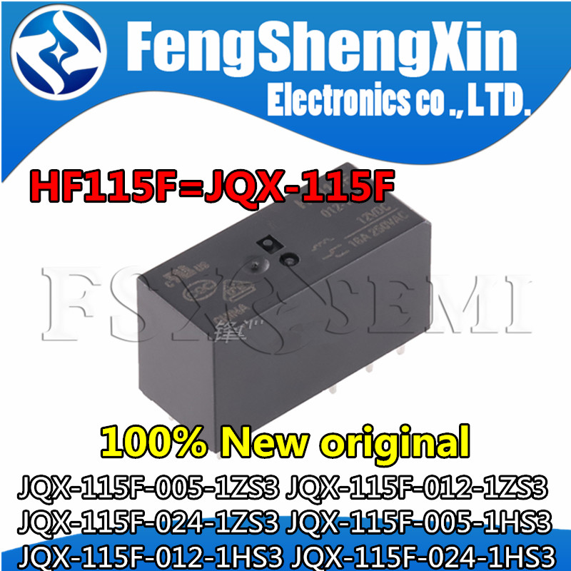 5 ชิ้น HF115F JQX-115F-005-1ZS3 JQX-115F-012-1ZS3 JQX-115F-024-1ZS3 JQX-115F-005-1HS3 JQX-115F-012-1