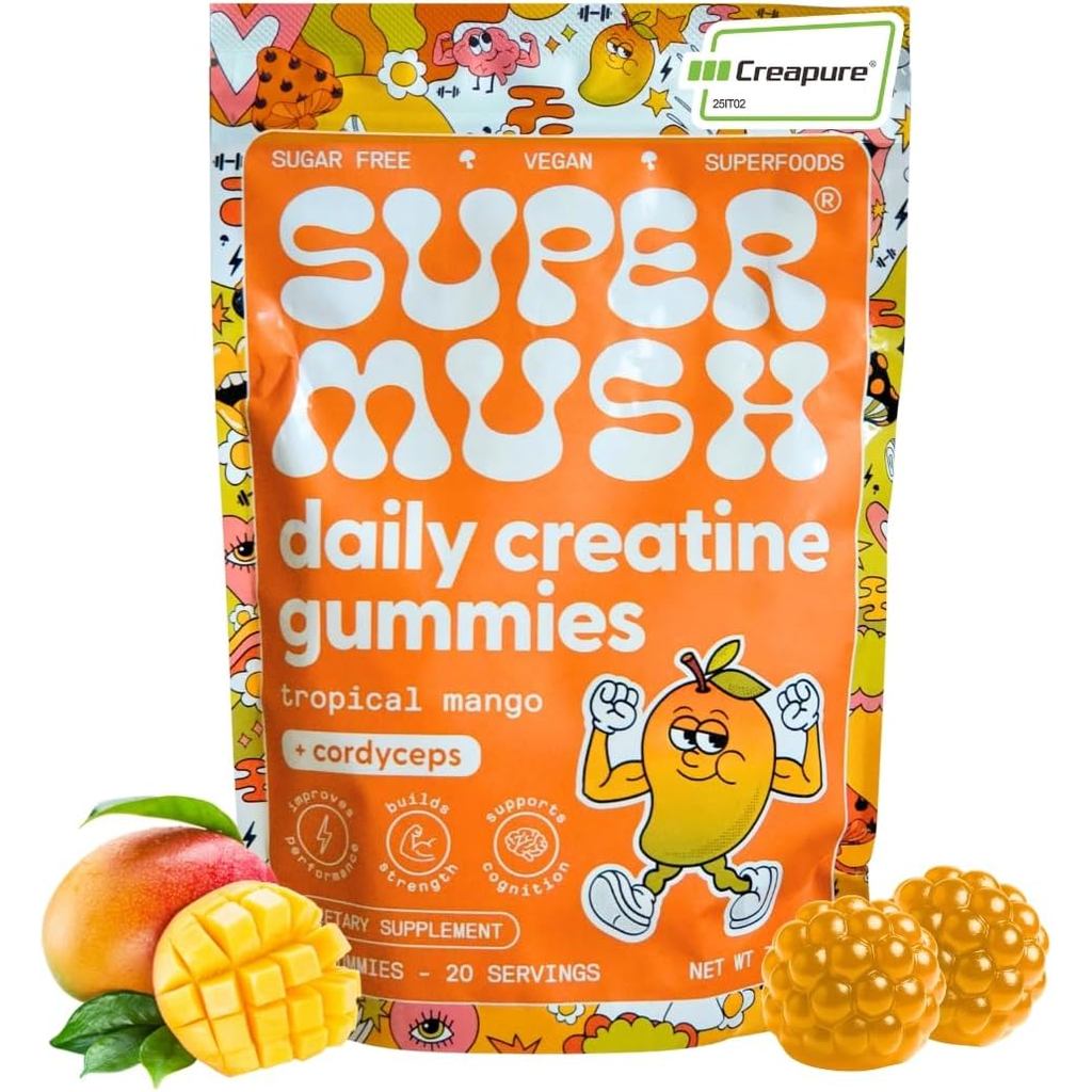 SuperMush Daily Creatine Gummy ประกอบด้วย Cordyceps Sinensis-Daily Superfood-Sugar-Free Creatine Mon