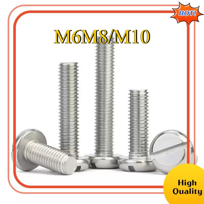 304 สแตนเลส one-slot หัวทรงกระบอกสกรู GB65 slotted สกรูรอบหัว bolt M6M8/M10SZLJ
