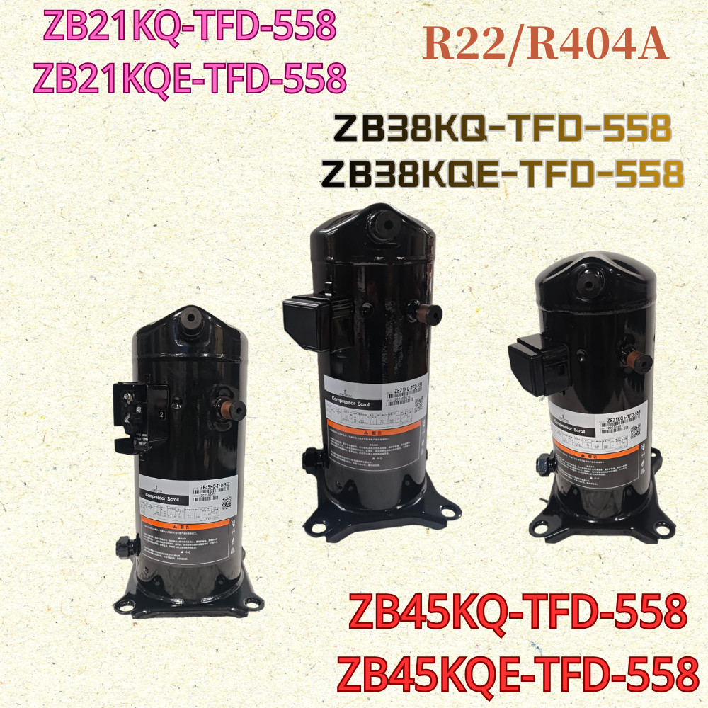 Ultra-ต่ําอุณหภูมิ Scroll Compressor ZB21KQ/KQE, ZB45KQ/KQE-TFD-558 (3HP, 5HP, 7HP) สําหรับ R22/R410