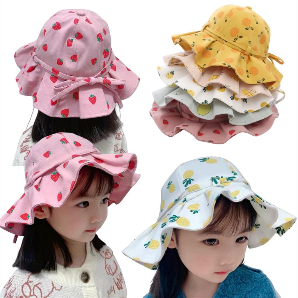 JM0207 หมวกเด็กเด็ก Sunhat Bucket Hat Beach Girl Girl Bonnet Beach Hat