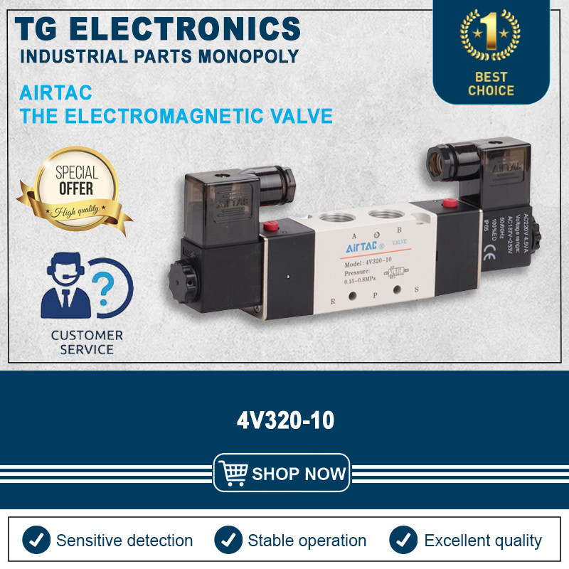 Airtac Solenoid วาล์ว 4V320-10 AC220V 4V330C-10 DC24V 4V330C-10 AC220V 4V310-08 DC24V วาล์ว 220v 5 ท