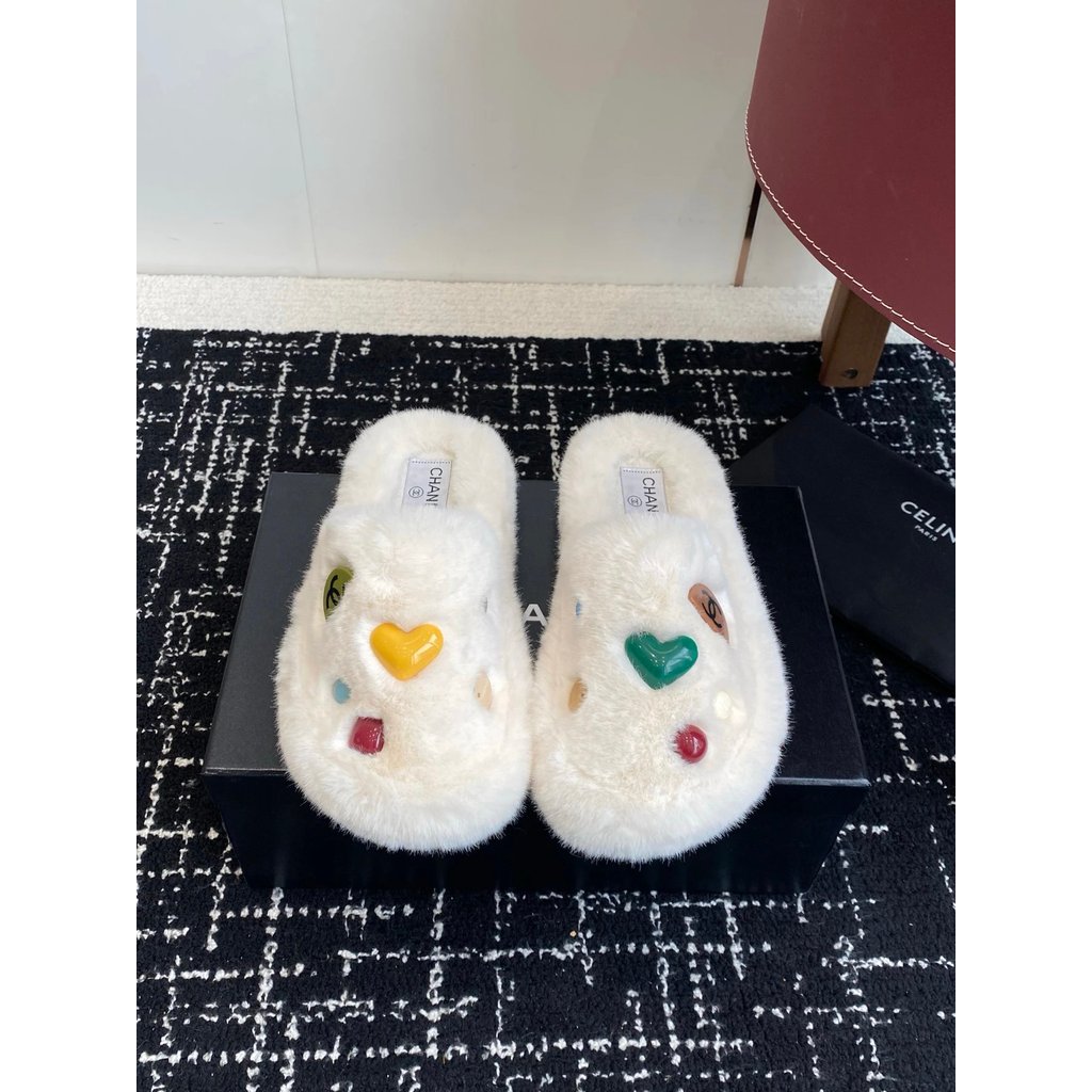 รองเท้าแตะ CHANEL Double C Wool ขนาด 35-39