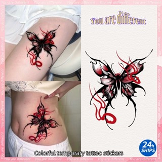 สติกเกอร์รอยสักปลอมลายผีเสื้อสำหรับสาวๆ ต้านน้ำได้นาน 7 วัน