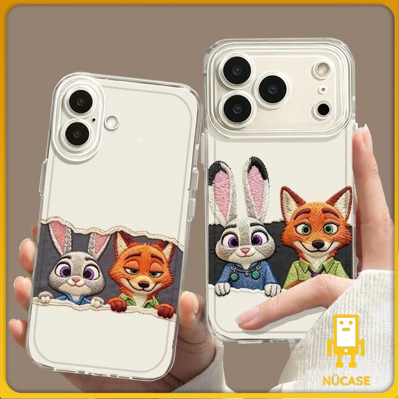 สำหรับIPhone 17 15 13 11 air 12 16 14 Pro Max X XR XS Max 14 7 16 15 8 Plus ปักสีน้ำมันรูปดาว นิคจูดี้ คู่รักปกใส