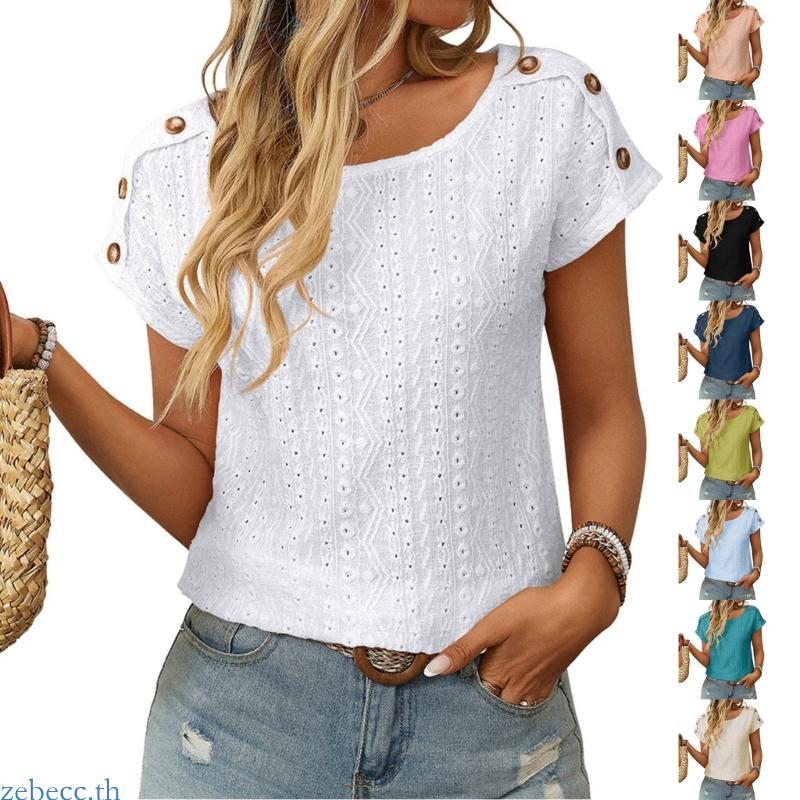 แซบ.ecc เสื้อสตรีสั้นตัว-tank รอบคอมินิมอล - สไตล์สบายและสง่าสำหรับทำงานหรือลำลอง