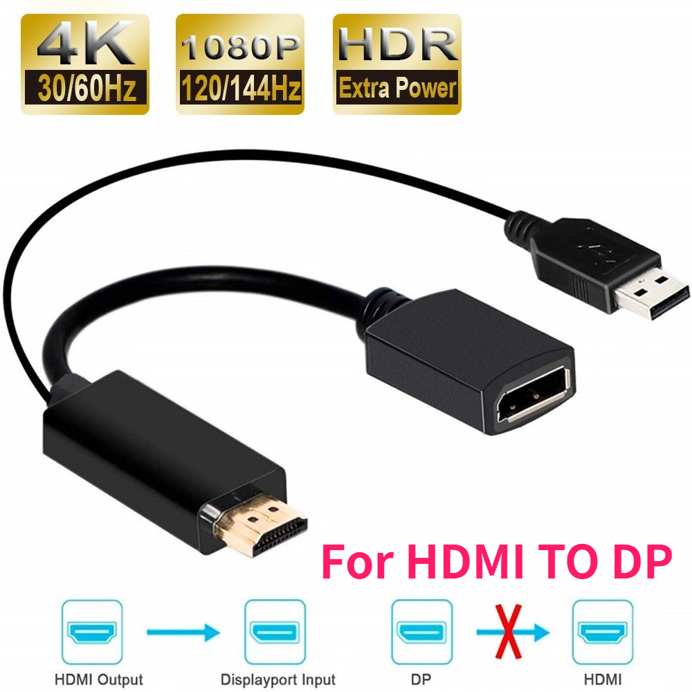 ForHDMI To Displayport อะแดปเตอร์สาย 1080P 120Hz HDMI to DP Converter ชาย HDMI 2.0 to Displayport สําหรับ PC TV Xbox PS4
