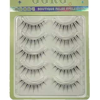GGRG ความงามแต่งหน้าขนตาปลอมหญิงธรรมชาติจําลอง Lazy Trilogy Eyelashes Single Cluster Grafting