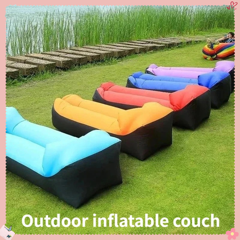 Portable outdoor inflatable lounge chair lazy folding camping inflatable sofa comfortable outdoor fu