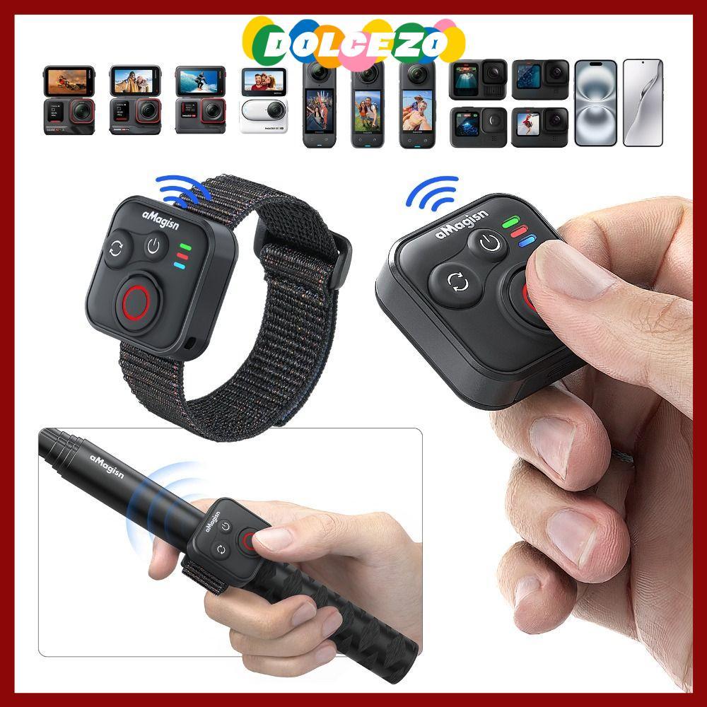 CODDOLCEZOรีโมทคอนโทรลบลูทูธ,มัลติฟังก์ชั่น 50Mกล้องคอนโทรลเลอร์ไร้สาย,กันน้ําพร้อมสายรัดข้อมือตัวควบคุมบลูทูธแบบพกพาสําหรับInsta360 X5/X4/AcePro 2