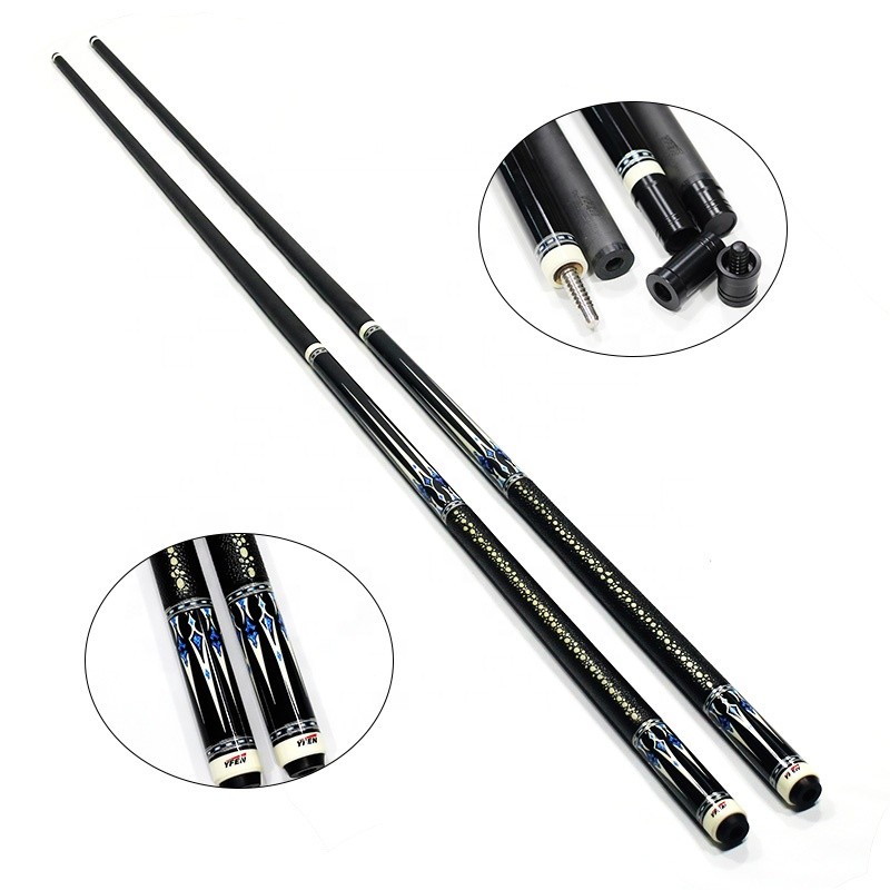 Yfen High-tec Cue Billiard คาร์บอนไฟเบอร์ ขนาด 11.5 และ 12.5 มม. กึ่ง cue สระว่ายน้ำพร้อมส่วนขยาย