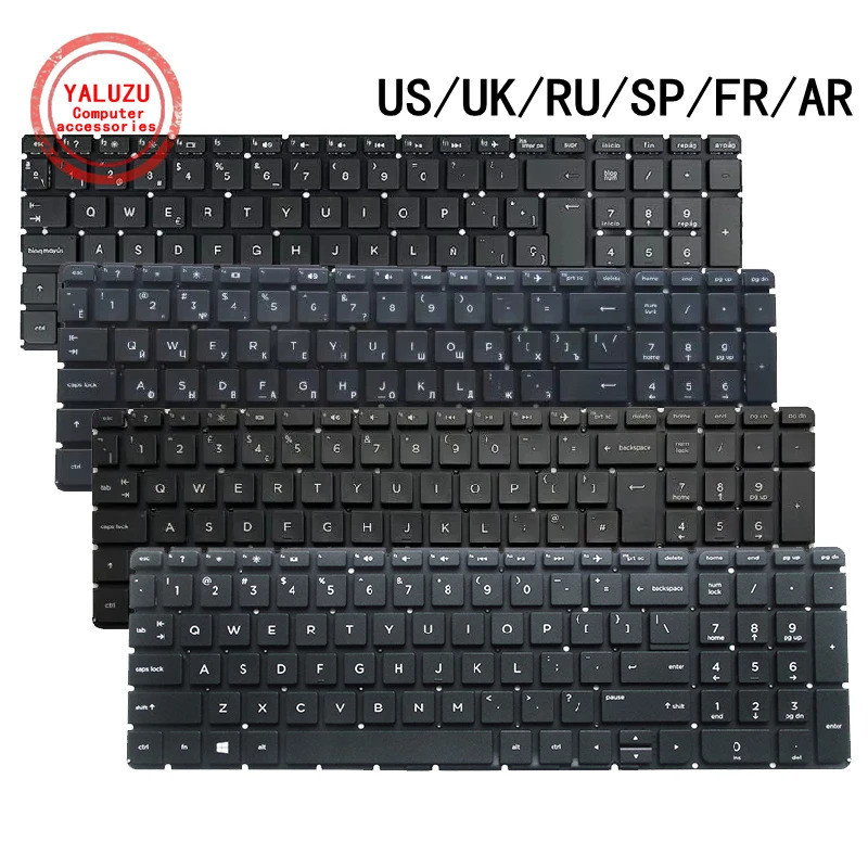 US/UK/RU/SP/FR/AR แป้นพิมพ์แล็ปท็อปสําหรับ HP 15-AC 15-AF 15-AT 15-AY 15-AJ 15-BA 15-BN 15G-AD 17-X 