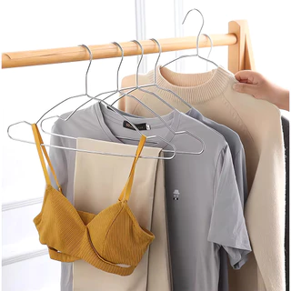 HOKEMPไม้แขวน ไม้แขวนเสื้อสแตนเลส 304 จำนวน ไม้แขวนผ้า 10 ชิ้น สำหรับแขวนกางเกง เสื้อ และผ้าขนหนู คุณภาพสูง แข็งแรงทนทาน