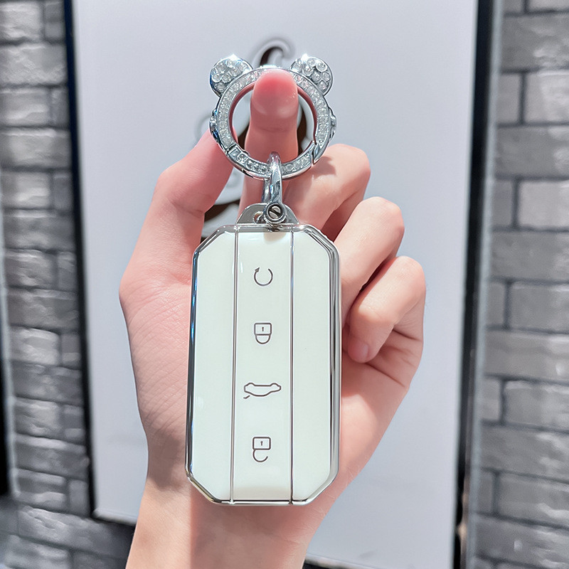 เคสกุญแจ Jaecoo 5 ev พวงกุญแจ ป้องกันรอยขีดข่วน กระเป๋าใส่กุญแจรถ ปลอกรถยนต์ ของแต่งรถชินจัง Jaecoo 