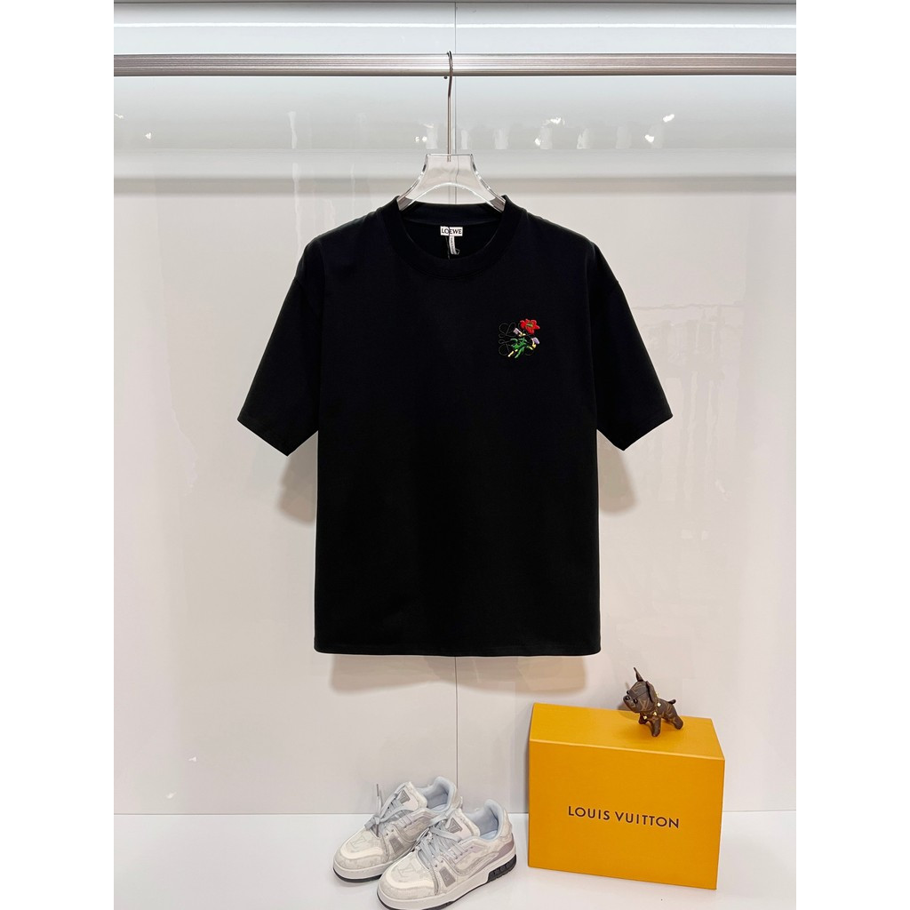 Loewe/Loewe 2026 Early Spring เสื้อยืดแขนสั้นสไตล์ใหม่ผู้ชายผู้หญิงคู่สไตล์ Commuter Street สไตล์รอบ