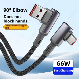 ข้อศอกสเตอริโอ 100W USB Type C สายชาร์จเร็วสุด 90° ข้อศอก Dual Type C ที่ชาร์จโทรศัพท์สายเคเบิลข้อมูลการส่งข้อมูลสายชาร์จ 0.25 M/0.5 M/3 M/5 M สายถักสําหรับ IOS/Android