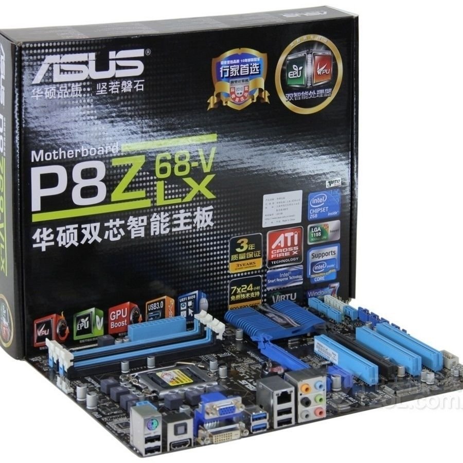 [Test Good Delivery, Buy with Confidence] เมนบอร์ด Asus P8Z68-VLX รองรับ 1155 Pins i3i5i7 2.ซีพียูสา