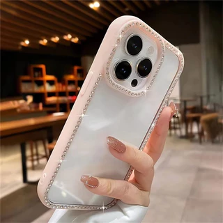 เคสโทรศัพท์ประดับเพชรหรูหรา For iPhone 17 16 Pro Max Bling กรณี ไอโฟน15 14 11 13 12 Pro Max 17 Air ฝาครอบกันกระแทก