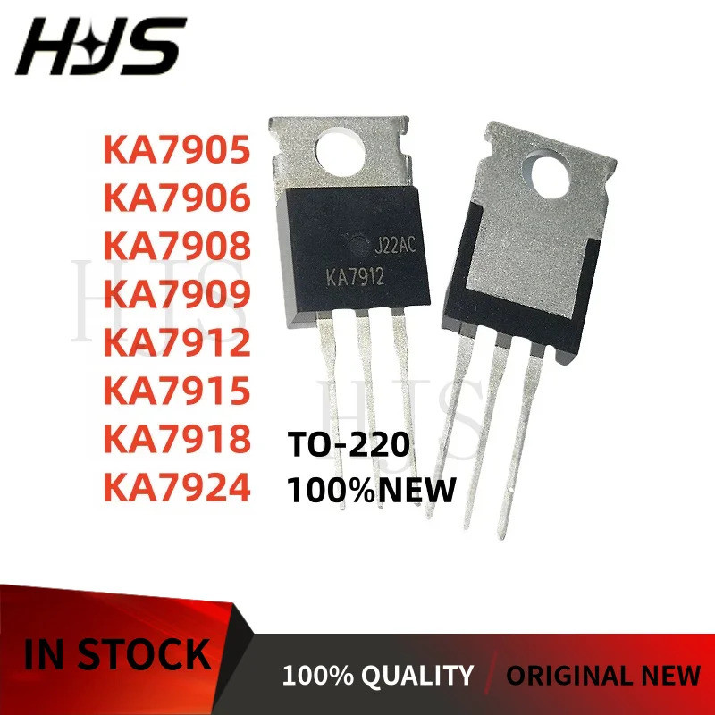 5PCS KA7905 KA7906 KA7908 KA7909 KA7912 KA7915 KA7918 KA7924 TO-220 Field Effect ทรานซิสเตอร์