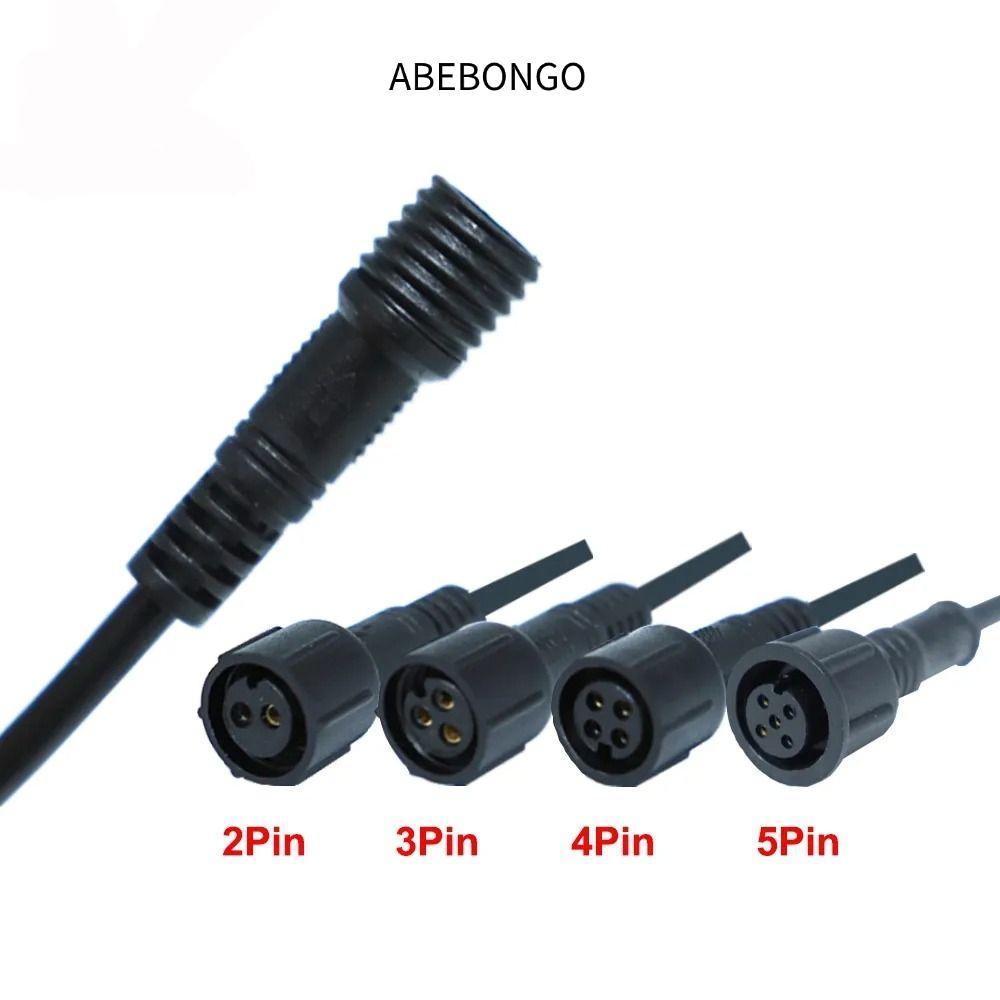 ABEBONGO ชายหญิง LED Connector, IP67 20 ซม.2Pin 3Pin 4Pin แจ็ค,สายสีดํา 2Pin 3Pin 4Pin สายไฟกันน้ํา 