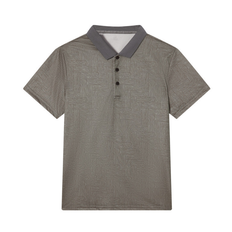 Chaistyle  ธุรกิจลำลอง เสื้อโปโล เรียบง่าย ผ้าไอซ์ซิลซ์ แขนสั้น เหมาะสำหรับพ่อ แบบหลวม - รูปที่ 4