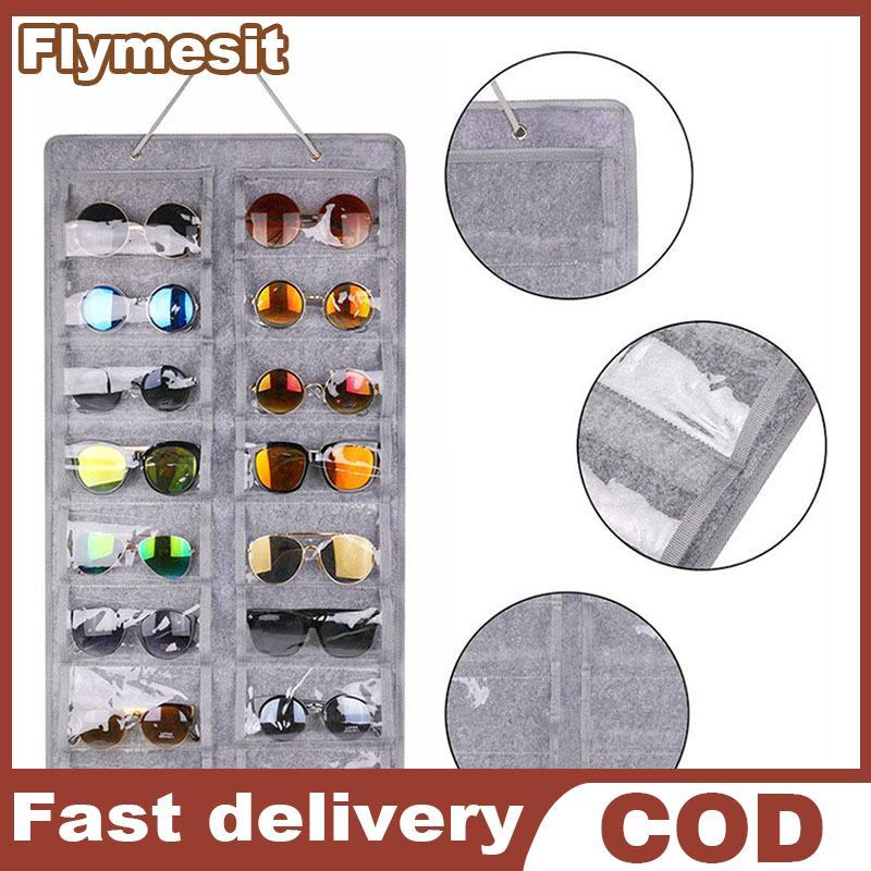 Flymesit 16 ช่อง Felt ขาตั้งแว่นตาสําหรับแว่นตากันแดดแว่นตาจอแสดงผลกระเป๋า Wall Poet กล่องเก็บกระเป๋า EN