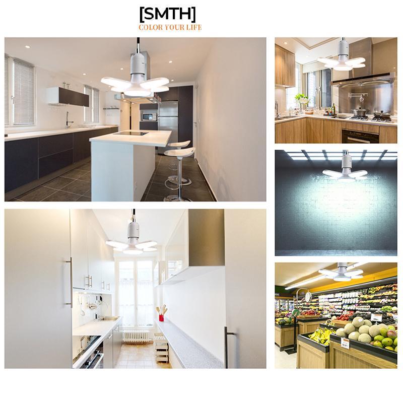 [SMTH] 1PC E27 หลอดไฟ LED ในร่มหลอดไฟพัดลม Leaf Super Bright ตกแต่งบ้านห้องนั่งเล่นจัดแต่งทรงผมโคมไฟ