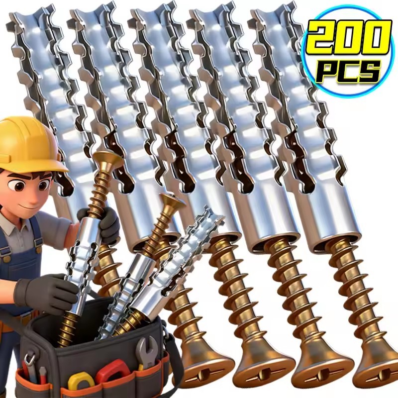 30-200ชุดตัวเองแตะโลหะขยายหลอดเล็บ / สมอผนัง / สกรูขยายโลหะหยัก