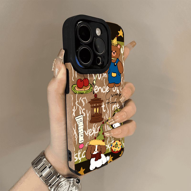 ขนม Cub สําหรับ 17 16pro case iPhone 15 suede 14 13pro11