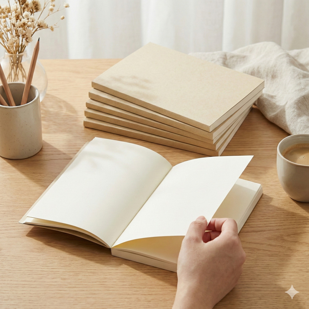 S0133 สมุดโน้ต ปกคราฟท์ A5 เล่มหนา จดบันทึก 369หน้า สมุด DIY สมุดจดเลคเชอร์ สมุดสเก็ตช์ภาพ