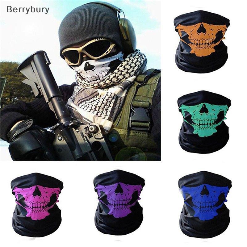 Berrybury Mask Tube Scarf Skeleton Motorcycle Ski Face Ne NEW