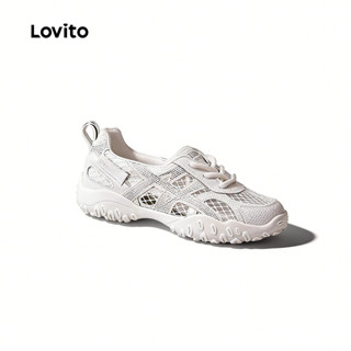 Lovito  รองเท้าผ้าใบตาข่ายระบายอากาศ ใส่สบายสําหรับผู้หญิง L…