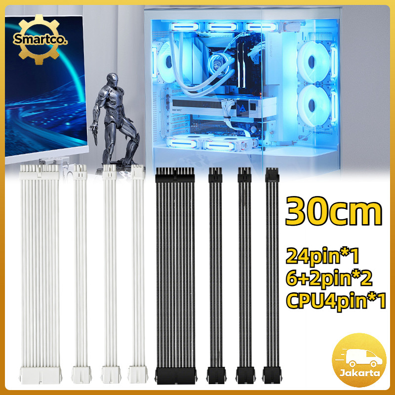 PSU Extension Cable 24pin 6+2pin และ 4 + 4pin ATX EPS PCIe เมนบอร์ด CPU VGA Extension สาย PSU