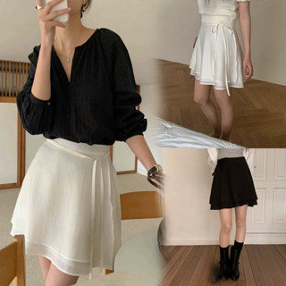 Dahong💖99361 กระโปรงสั้นสีขาวอเมริกันผู้หญิงฤดูใบไม้ผลิและฤด…