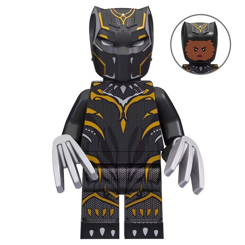 ใช้งานร่วมกับ Lego Superhero Panther 2 Long Live Varcanda MOC การศึกษาประกอบอาคารบล็อก Minifigure ขอ