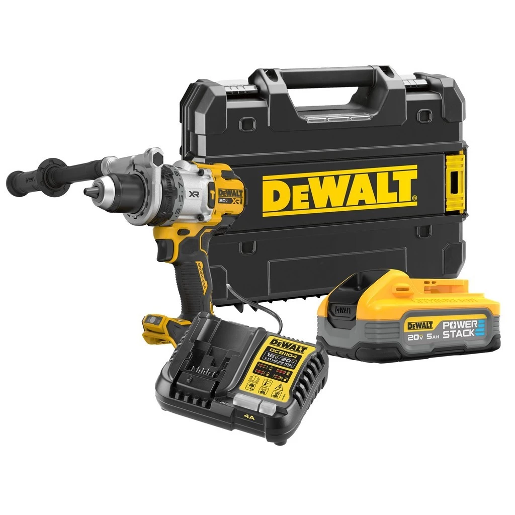 DEWALT สว่านกระแทก รุ่น DCD1007H1T-B1 สว่านกระแทกไร้สายไร้แปรงถ่าน 20V Max รุ่นพรีเมียม 3 สปีด
