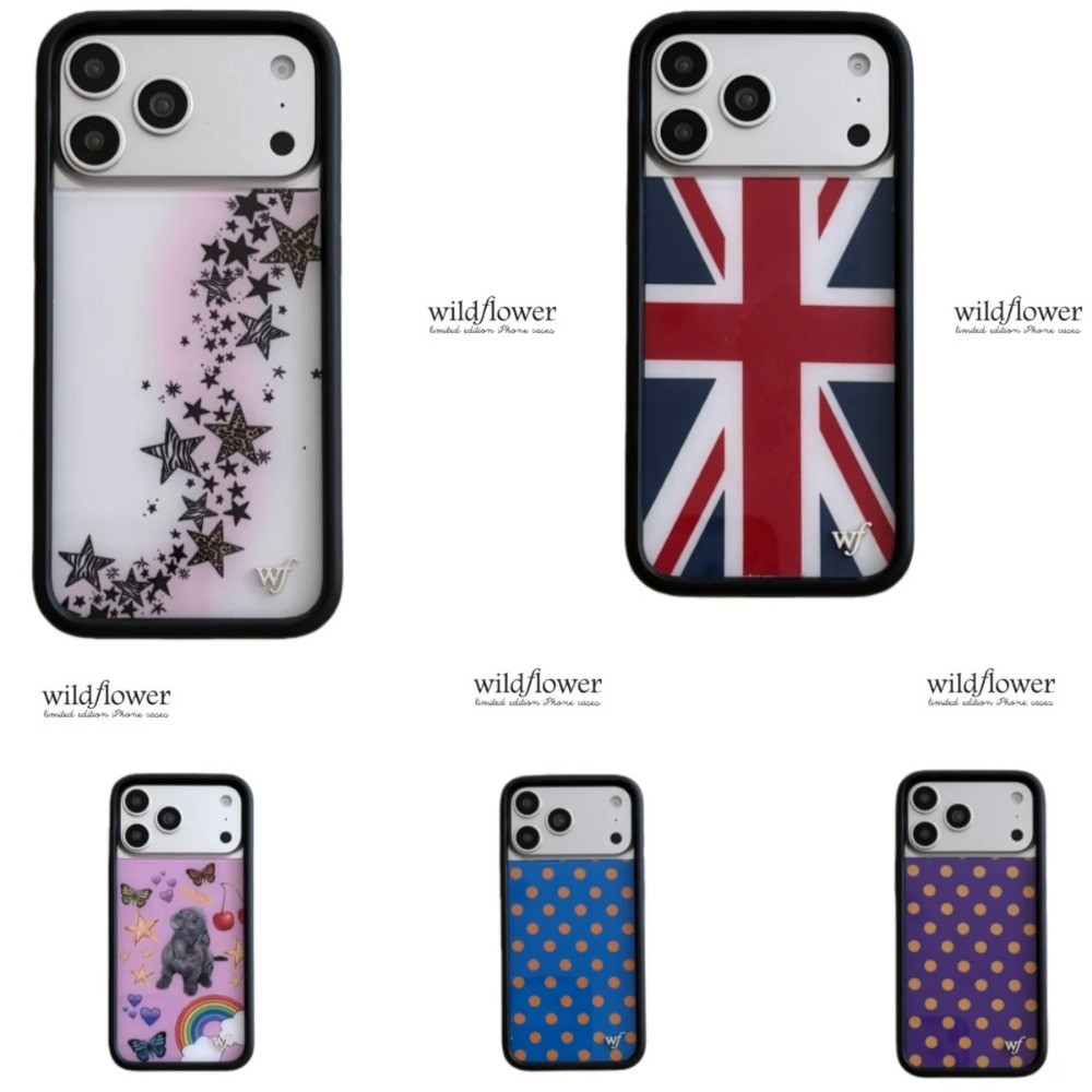 ดอกไม้ป่าดาว Fang Union Jack เคสโทรศัพท์สําหรับ iPhone 17ProMax 12 13 14 15 16 17 Pro Max Plus Air Polka Dot ลูกสุนัขปกหลัง