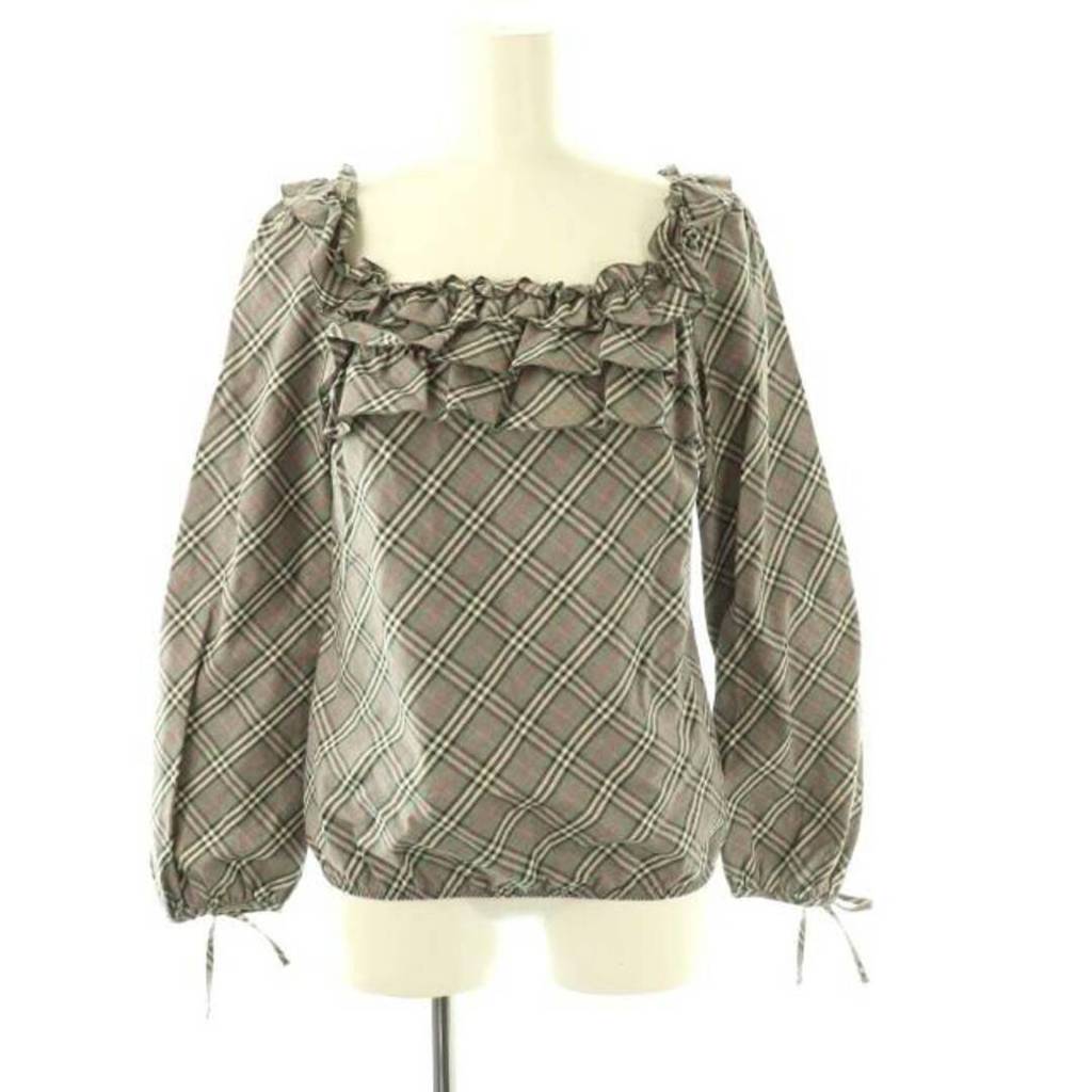 BURBERRY BLUE LABEL Blouse gray Ruffles Long sleeves Direct from Japan Secondhand