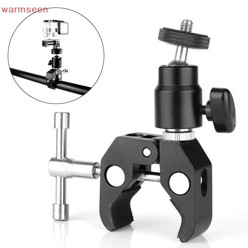 (อบอุ่น) คลิปหนีบสกรู 1 ชุด 1/4 CNC Metal Super Clamp พร้อม 360° Mini Ball Head Qui Release Clamp Braet ขาตั้งกล้องสําหรับกล้อง DSLR