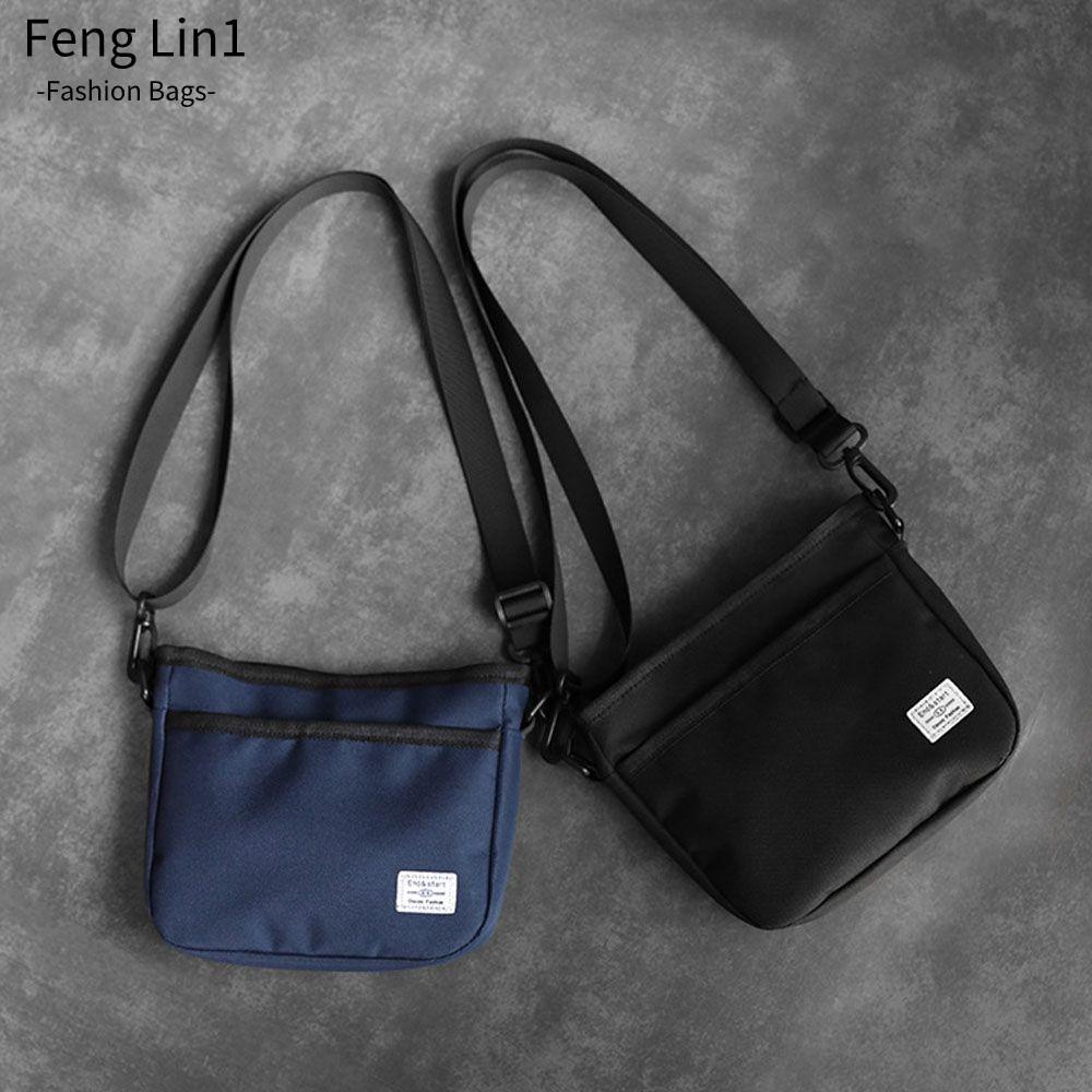 Fengling กระเป๋าสะพายผ้าใบผู้ชายซิป Messenger กระเป๋าสะพายข้าง
