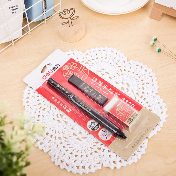 ดินสอ 2b กบเหลาดินสอ Deli s320 ชุดปากกาสอบคอมพิวเตอร์ 2b ปากกาเคลือบการ์ด ดินสอกด นักเรียนสอบโดยเฉพา