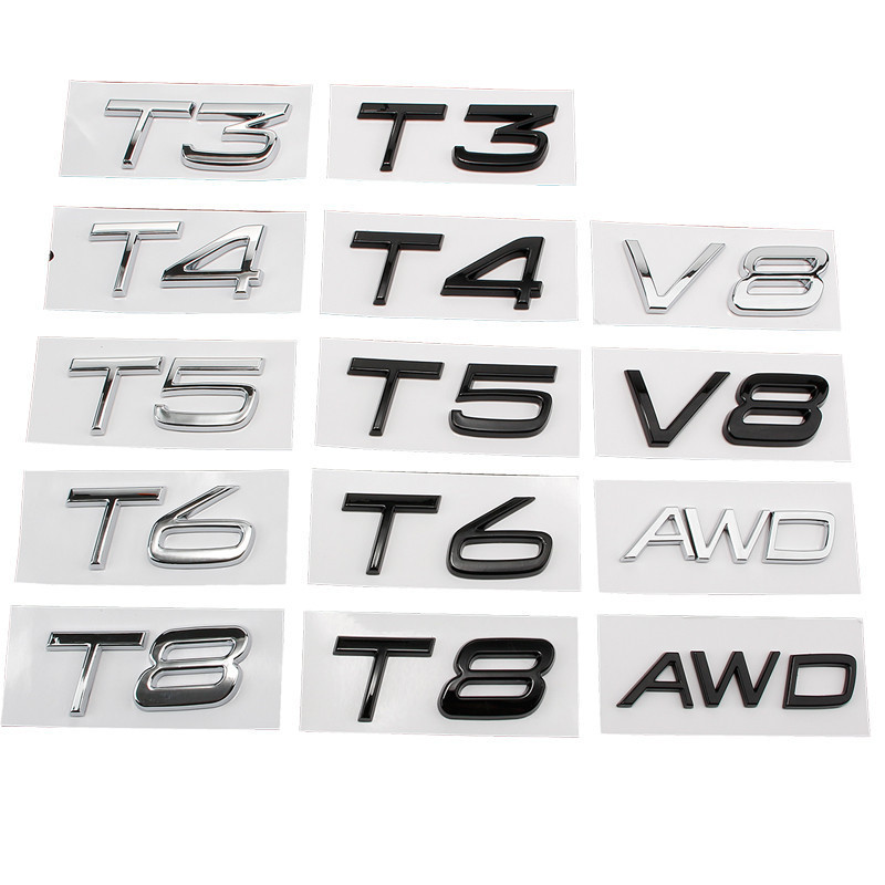 รถ ABS Displacement โลโก้เปลี่ยนป้ายสัญลักษณ์ Decal สติกเกอร์สําหรับ Volvo S60 S80 S90 XC90 XC60 V40