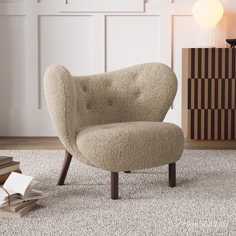 ขี้เกียจโซฟาสุทธิเดี่ยวดึงขนแกะแกะขนาดเล็กB & BออกแบบอุจจาระPeterโบราณขนาดกลางสันทนาการสีแดงเก้าอี้ไ