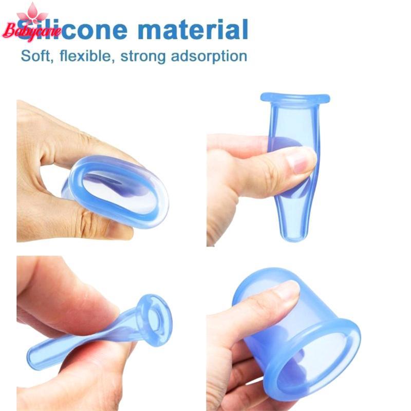 <BYCE-t> 2 ชิ้นซิลิโคน Cupping ดูดสูญญากาศนวดใบหน้าถ้วยขาแขนผ่อนคลายในครัวเรือน Health Care Facial Skin Lifting เครื่องมือ
